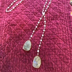 Agate lariat necklace